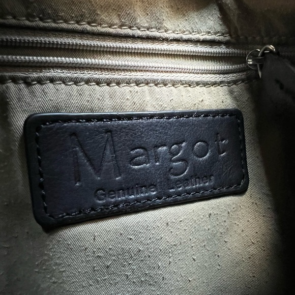 Margot Genuine Leather Black Crossbody Bag Tassel Zip Pebbled Medium - Picture 10 of 11